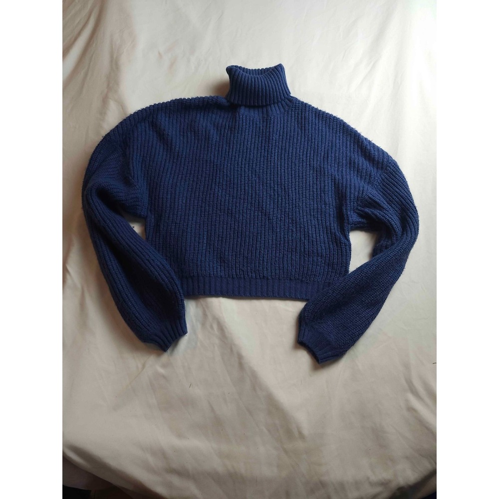 Zaful Sweater Womens M Blue Minimalist Dark Academia Comfy Layering Streetwear